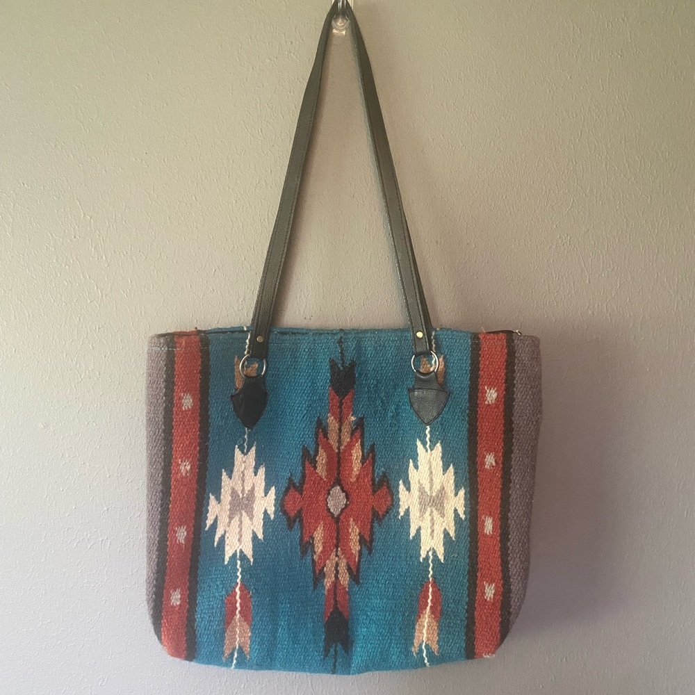Southwestern Saddleblanket Wool Tote Bag